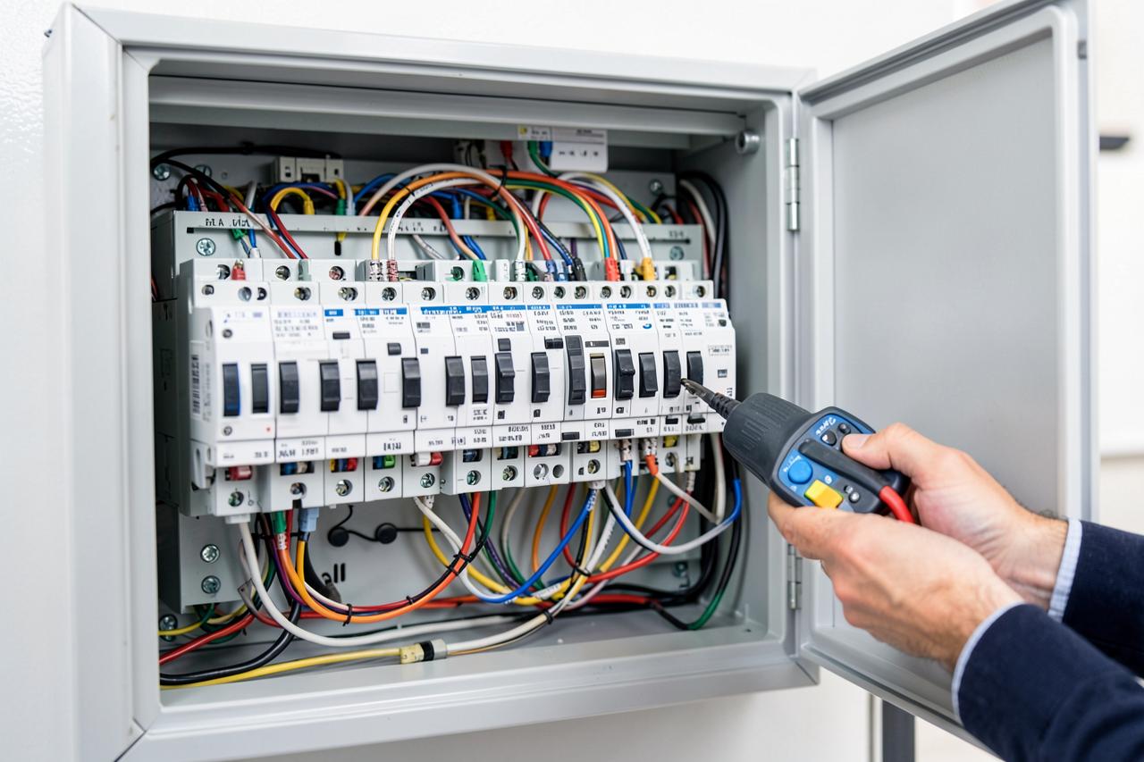 Ligação e vistoria técnica no quadro de força